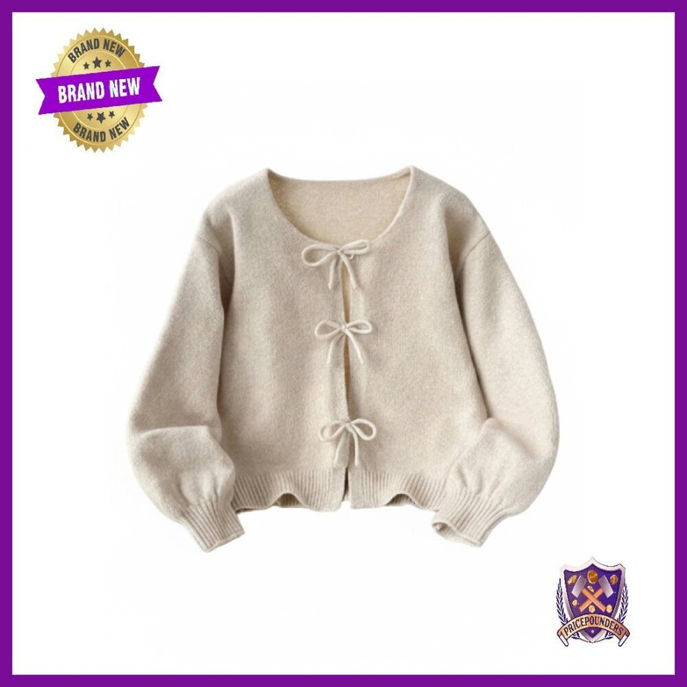 Girls Long Sleeve Button Cardigan Knit Sweater Fall Tops